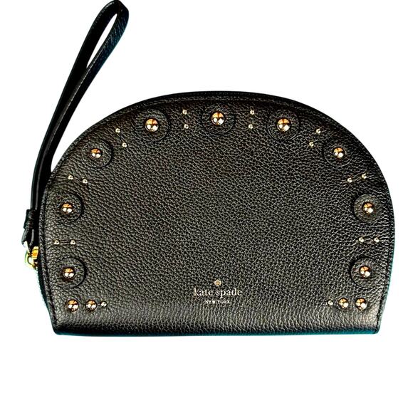 Kate Spade New York Shara Larchmont Studded Black Wristlet - Picture 3 of 11